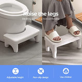 Poop Stool Adults for Bathroom, 5.9 Inches to 8.5 Inches Height Collapsible Toilet Stool Squat Adult (White, Plastic)