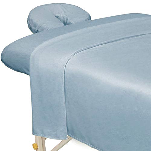 ForPro Premium Microfiber 3-Piece Massage Sheet Set, Wisteria, Ultra-Light, Stain and Wrinkle-Resistant, Includes Massage Flat Sheet, Massage Fitted Sheet, and Massage Face Rest Cover