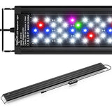 SEAOURA Led Aquarium Light for Plants-Full Spectrum Fish Tank Light with Timer Auto On/Off, 36-42 Inch, Adjustable Brightness, White Blue Red Green Pink LEDs with Extendable Brackets for Freshwater