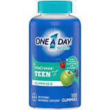 One A Day Teen for Him Multivitamin Gummies, Gummy Multivitamins with Vitamin A, C, D, E and Zinc for Immune Health Support, Physical Energy & More, 150 Count
