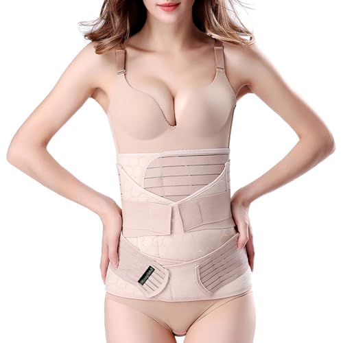 3 in 1 Postpartum Belly Band - Postpartum Belly Support Recovery Wrap, After Birth Brace, Slimming Girdles, Body Shaper Waist Shapewear, Post Surgery Pregnancy Belly Support Band (XXL, Beige)