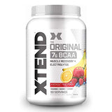 XTEND Original BCAA Powder Knockout Fruit Punch | Sugar Free Post Workout Muscle Recovery Drink with Amino Acids | 7g BCAAs for Men & Women | 90 Servings