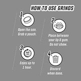 Grinds Coffee Pouches | 6 Cans of Double Shot Espresso | 18 Pouches Per Can | 2x Caffeine 1 Pouch eq. 1/2 Cup of Coffee