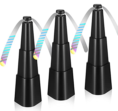 chemotex Fly Fan for Tables Fly Fan for Outdoor Keeps Flies Away Fly Repellent Fans for Outdoor Table Top Bug Repellent Fan with Holographic Blades for Outside, Picnic (Black, 3Packs)
