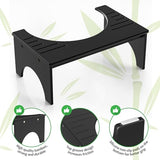 PheeHong Toilet Stool Poop Squat Stool for Adults and Kids Bamboo 7" Foot Potty Step Stool for Bathroom Squatting Position can Relieve Intestinal Pressure and Help Defecation (Black)