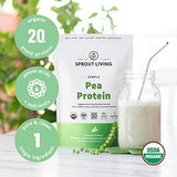 Sprout Living Organic Pea Protein Powder, 20 Grams of Plant Based Organic Protein Powder Without Artificial Sweeteners, Non Dairy, Non-GMO, Dairy Free, Vegan, Gluten Free, Keto Drink Mix (2 Pound)