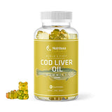 Nutriissa Organic Cod Liver Oil Gummy – World's First Wild-Caught Norwegian Arctic Cod Liver Oil Gummies – Fish Oil Gummies Rich in Omega-3, EPA, DHA, Vitamins – Lemon Flavor - 1200mg (60ct)