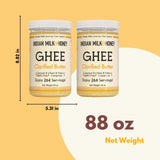 Classic Ghee Butter, Grass-Fed by Indian Milk & Honey, Handmade & Locally Sourced Ghee Clarified Butter | Lactose, Gluten & Casein Free | Ghee in Recyclable PET Jars (44 Ounce (Pack of 2))