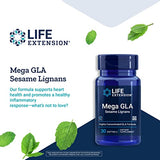 Life Extension Mega GLA Sesame Lignans – Gamma-Linolenic Acid from Borage Oil Supplement - Whole Body Health & Inflammation Health Support – Gluten-Free, Non-GMO – 30 Softgels