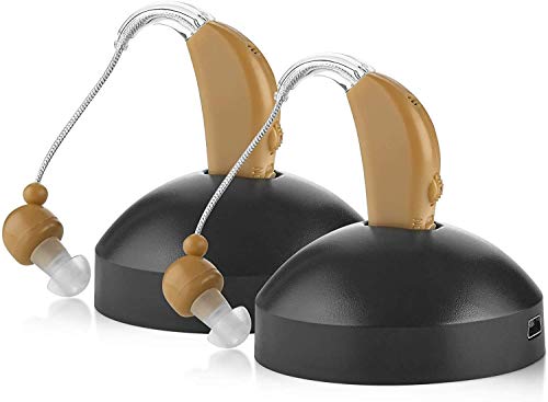 Digital Hearing Amplifier Set - Personal Sound Amplification Device, Rechargeable All-Day Battery Life Lightweight Behind the Ear BTE Sound and Voice Hearing Amplifiers for Adults and Seniors by MEDca