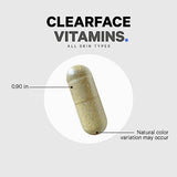 Codeage Clearface Pantothenic Acid, Niacin Supplement, Vitamins A, C, D3, E, Probiotics, Zinc, Riboflavin, Thiamin, L-Lysine HCL & Omega-3, Niacinamide, Skin Botanical Blend - Non-GMO - 90 Capsules