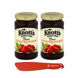 Raspberry Jam Seedless Bundle Includes Two (2) 16 oz Jar of Pure Seedless Red Raspberry Knott's Berry Farm, a Fruit Spread With Our TRIONI Multi Purpose Sandwich Spreader!