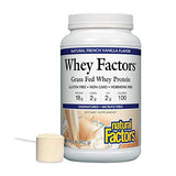Whey Factors by Natural Factors, Grass Fed Whey Protein Concentrate, Aids Muscle Development and Immune Health, French Vanilla, 2 lb