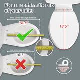 Ccbello toilet seat risers for seniors, Slow Close, Elevated toilet seat, Heavy Duty, Never Loosen, Raised toilet seat elongated bowl, White(18.5”)