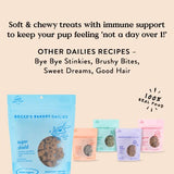 Bocce's Bakery Dailies Super Shield Dog Treats for Immune Support, Wheat-Free Dog Treats, Made with Real Ingredients, Baked in The USA, All-Natural Soft & Chewy, Peanut Butter & Apple, 6 oz