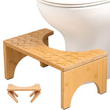 iFedio Toilet Stool, Poop Stool,Bamboo 7 Inch Toilet Potty Stool,Foldable Squat Stool Potty with Anti Slip Layer,Toilet Stool Squat Adult