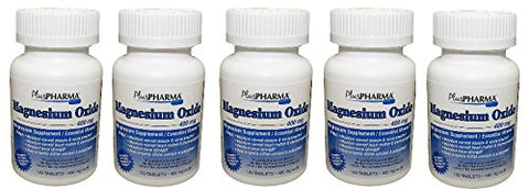 Magnesium Oxide 400mg (Compare to MagOx) 120 Count (Pack of 5 - Total of 600)