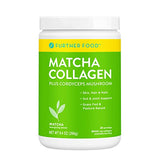 Further Food Grass Fed Matcha Collagen Peptides Supplement Powder - Organic Matcha & Cordyceps for All Day Energy, Mental Clarity & Immunity & Premium for Gut Health, Joints, Skin, Hair & Nails