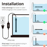 NICREW Aquarium Heater 100W, Temperature Adjustable Fish Tank Heater with Controller for 10-20 Gallon, Overheat Protection