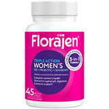 Florajen Women's Vaginal Probiotic, Prebiotic, & Cranberry Supplement for Immune Support and Digestive Health, 45 Capsules