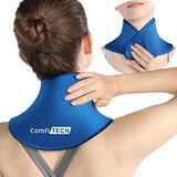 ComfiTECH Neck Ice Pack Wrap Gel Reusable Ice Packs for Neck Pain Relief, Cervical Cold Compress Ice Pack for Sports Injuries, Swelling, Office Neck Pressure and Cervical Surgery Recovery (Blue)