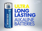 Powermax 100-Count AA Batteries, Ultra Long Lasting Alkaline Battery, 10-Year Shelf Life, Recloseable Packaging 100 Count (Pack of 1)