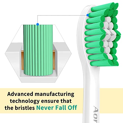 Aoremon Replacement Toothbrush Heads for Philips Sonicare E-Series Essence HX7022/66 and other Screw-on Electric Toothbrush Model, 6 Pack