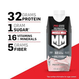 Muscle Milk Pro Advanced Nutrition Protein Shake, Slammin' Strawberry, 11 Fl Oz Carton, 12 Pack, 32g Protein, 1g Sugar, 16 Vitamins & Minerals, 5g Fiber, Workout Recovery, Bottle, Packaging May Vary