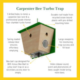 Best Bee Brothers Carpenter Bee Traps for Outside - Carpenter Bee Trap, Turbo Trap Wood Bee Traps - Professional-Grade Carpenter Bee Traps for Outdoors Hanging - Bee Catchers for Outside (1 Pack)