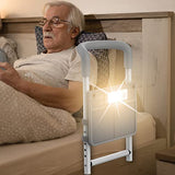 Agrish Bed Rails for Elderly Adults - with Motion Light & Storage Pocket, Bedside Assist Bar for Seniors Handicapped Pregnant- Medical Bed Handles w/Adjustable Lenth, Fit Any Bed, Light Grey