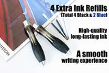 HEAVIER Weighted Pens for Hand Tremors, Parkinsons Patients, Arthritis Hand, Carpal Tunnel Syndrome & Low Grip Strength - Big Fat Pens to Help Elderly - Weighted Wide Grip Pens (2 Pen with 4 Refills)