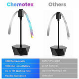 chemotex Fly Fans for Tables Rechargeable Fly Fans Keep Flies Away Flexible Fly Repellent Fans for Outdoor Table Top Fly Fan with Holographic Blades for Outside, Picnic (Black, 6Packs)