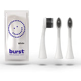 BURST Toothbrush Heads - Genuine BURST Electric Toothbrush Replacement Heads for BURST Original & Pro Sonic Toothbrushes – Ultra Soft Bristles for Deep Clean, Stain & Plaque Removal - 3-Pack, White