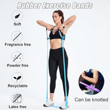 Exercise Bands Resistance Bands Set with Handles, Stretch Bands Workout Bands for Stretching, Latex Free Fitness Physical Therapy Bands Suitable for Rehab, Yoga, Pilates, Gym, Home Exercise