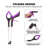 Ruizzrlhb Grabber Reacher Tool 32 Inch 2-Pack with Strong Grip Magnetic,Trash Picker Grabber 360°Rotating Anti-Slip Jaw for Elderly,Trash Claw Grabber Mobility Aid Reaching Assist Tool,Purple