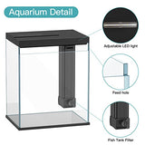 Betta Fish Tank, 2 Gallon Glass Aquarium Starter Kit, Small Fish Tank with Filter and Light.(Black)