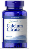 Puritan's Pride Calcium Citrate 200 Mg per coated caplet, White, 200 Count