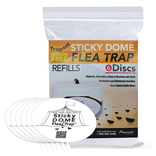 ASPECTEK Flea Trap Replacements Glue Discs, Sticky Dome Flea Trap Refills, Pack of 6, White