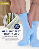 Pembrook Ankle Length Bamboo Diabetic Socks for Women & Men - 6 Pairs Size 6-9