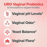 URO Vaginal Probiotics for Women pH Balance with Prebiotics & Lactobacillus Probiotic Blend - Women's Vaginal Health Supplement - Promote Healthy Vaginal Odor & Vaginal Flora, 60 Servings (Pack of 1)