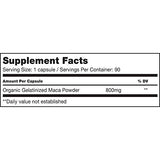 Sunfood Superfoods Maca Capsules- Gelatinized for Easy Digestion | Ultra-Clean (No Chemicals, Additives or Fillers) | Non-GMO, Vegan, Gluten-Free | 800 MG, 90 ct. Bottle