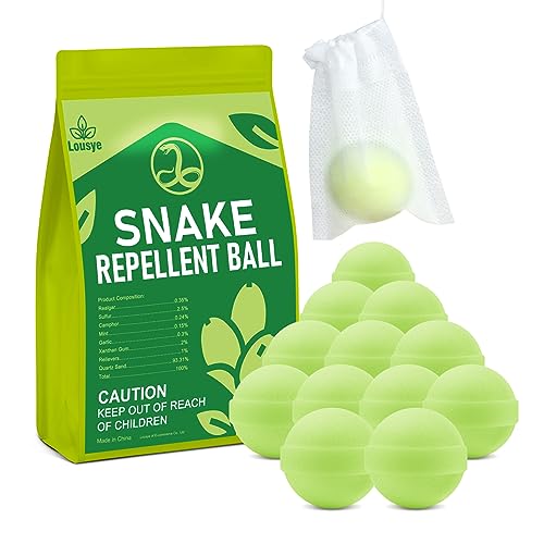 Lousye 12 Pack Snake Repellent for Yard Powerful, Snake Away Repellent for Outdoors, Moth Balls for Snakes, Pet Safe Snake be Gone for Lawn Garden Camping Fishing Home to Repels Snakes and Other Pests