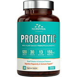 Nordvida Probiotic with Prebiotic & Digestive Enzymes, 30 Strains 120 Billion Live Cultures Guaranteed, Once Daily Digestive & Immune Care, Vegan No Gluten Dairy, Delayed Release & Shelf Stable
