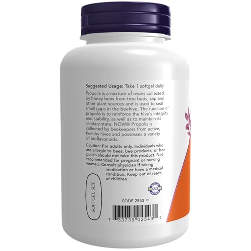 NOW Supplements, Propolis 2,000 (Bee Propolis), 5:1 Extract, Natural Bee Product, 90 Softgels