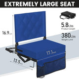 Sheenive Stadium Seats for Bleachers with Back Support, Blue, Padded, Portable, Foldable, 17.1 x 13.5 in