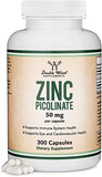 Zinc Picolinate 50mg, 300 Capsules (Immune Support for Kids and Adults) Non-GMO, Gluten Free, Manufactured in The USA (300 Day Supply) by Double Wood Supplements