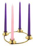 Elite Christmas Products Advent Candle Set. Made in The USA Self Fitting End. Premium Hand Dipped Candles, Dripless, 4 Pack - 3 Purple, 1 Pink