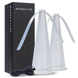 MODERN LYFE Fly Fan for Tables - USB or AA Battery Powered - Fly Repellent for Outdoor Dining Or Food at Parties, Restaurants, Outdoor Table, Fly Swatter, Keep Flies Away (Light Grey - 2 Pack)