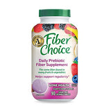 Fiber Choice Bone Health Daily Prebiotic Fiber Chewable Tablets with Calcium & Vitamin D, Assorted Berry, 90 Count
