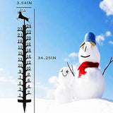 24 Inch Iron Art Snow Gauge Outdoor, Elk Snow Measuring Stick, Snowfall Measuring Gauge, Winter Snow Measurer Snow Ruler inches, Christmas Decorations Outdoor Yard Stake, Snow Measuring Device